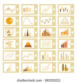 Graph and diagram for business icons,vector