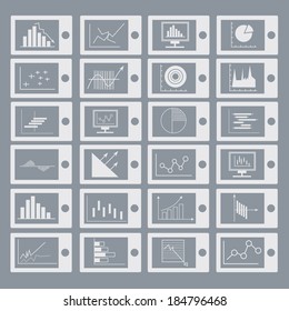 Graph and diagram for business icons,vector