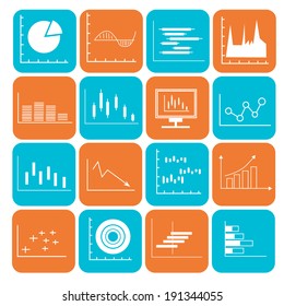 Graph and diagram for business icons,vector