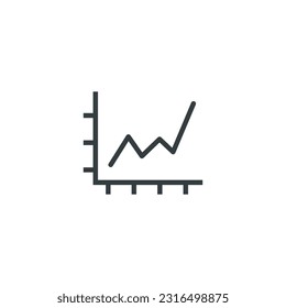 Graph diagram chart growth increase statistics icon, vector illustration