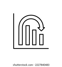 graph diagram chart icon growth increase decrease up down 