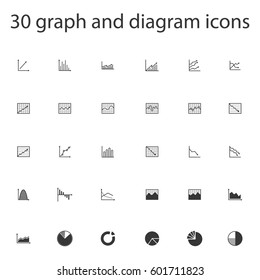 graph, diagram, chart icons set. business collection