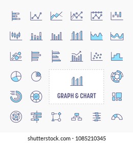 Graph, diagram and chart  - thin line website, application & presentation icon. simple and minimal vector icon and illustration collection.