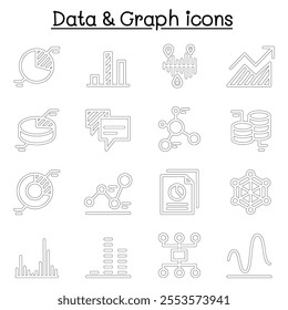 Graph , Diagram , Data icon set 