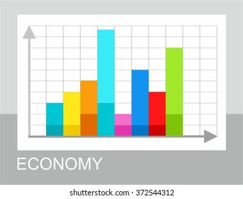 Graph, diagram, economy.  Information graphics, vector image, colored bars on a white background. 
