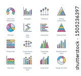 Graph And Diagram Flat Colored Line Icons - Fully Editable