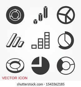 Graph and Diagram icon. Analytics and business symbols. Flat style