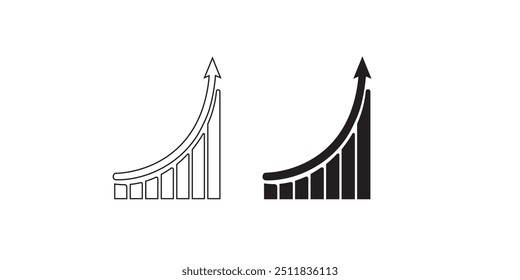 
Graph diagram up icon, business growth success chart with arrow, business bar sign, profit growing symbol, progress bar symbol, growing graph icons – stock vector
