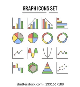 Graph and diagram icon in filled outline design for web design , infographic , presentation , mobile application - Vector illustration
