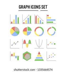 Graph and diagram icon in flat design for web design , infographic , presentation , mobile application - Vector illustration