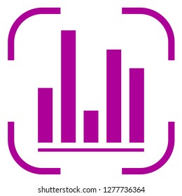 Graph, diagram icon in focus. White background