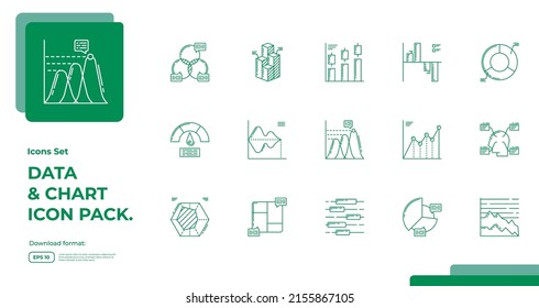 Graph and Diagram line icons set. Statistics Financial Chart icon