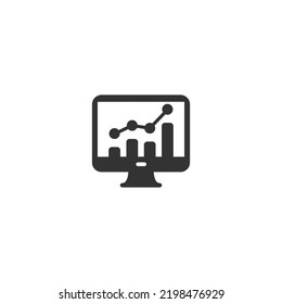 Graph, diagram, premium quality flat icon. Vector logo concept for web graphics, EPS 10