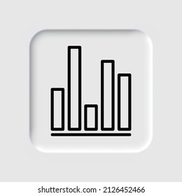 Graph, diagram simple icon. Flat desing. Neumorphism design.ai
