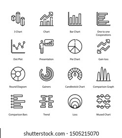 Graph And Diagram Thin Line icons - Editable Stroke