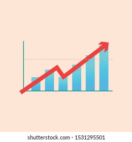 Graph up diagram. Vector illustration