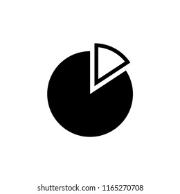 Graph Digital Marketing, Pie Chart. Flat Vector Icon illustration. Simple black symbol on white background. Graph Digital Marketing, Pie Chart sign design template for web and mobile UI element