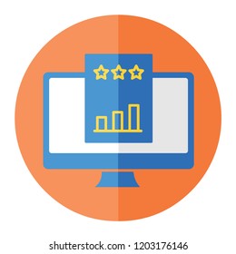 Graph display trendy icon on white background for web graphic