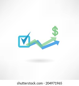 graph with dollar icon