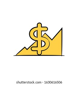 graph and dollar sign vector illustration