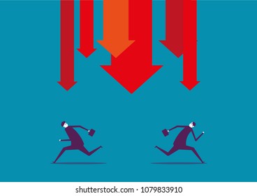 Graph Down Arrows Vector Illustration Business Stock Vector (Royalty ...