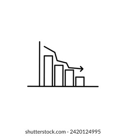 Graph down economy icon vector illustration