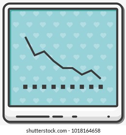 Graph down flat vector icon.