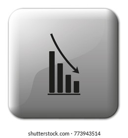 Graph down flat vector icon.