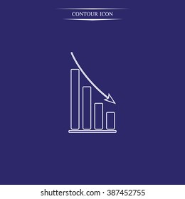 The graph down icon.