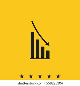 The graph down icon.