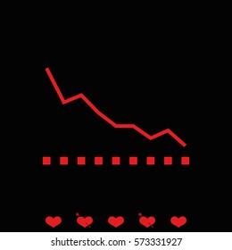 The graph down icon.