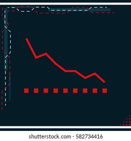 The graph down icon.