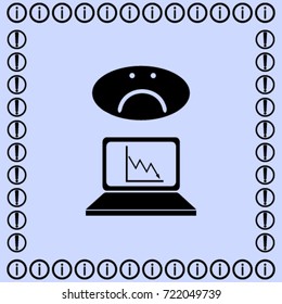 Graph down icon, financial crisis vector illustration 