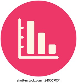 Graph Down icon (flat design)