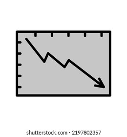 Graph Down Icon. Growth Stock Diagram Financial Graph. Vector Illustration. Stock Image.