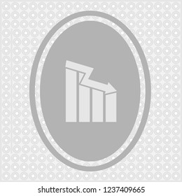 Graph down icon on grey background. Vector illustration.