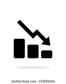 Graph Down Icon On White Background. Vector Illustration.