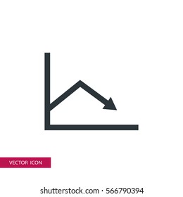 graph down icon vector, can be used for web and mobile design.