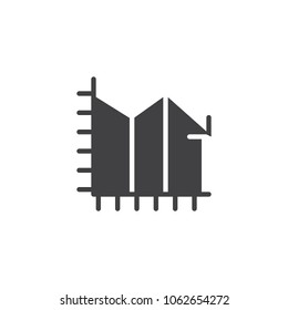 Graph down vector icon. filled flat sign for mobile concept and web design. Falling chart statistics simple solid icon. Symbol, logo illustration. Pixel perfect vector graphics