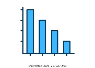 graph drop icon vector. Icon related to graph and seo . suitable for web site, app, user interfaces, printable etc. flat line icon style. simple vector design editable