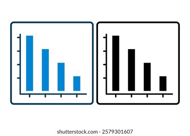 graph drop icon vector. Icon related to graph and seo . suitable for web site, app, user interfaces, printable etc. solid icon style. simple vector design editable