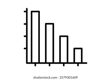 graph drop icon vector. Icon related to graph and seo . suitable for web site, app, user interfaces, printable etc. line icon style. simple vector design editable
