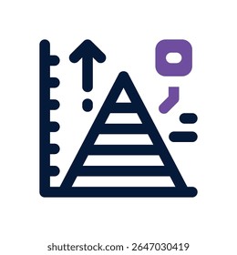 ícone de dois tons de gráfico. Ícone vetorial moderno e elegante para sites, aplicativos móveis, materiais de marketing e design corporativo. Totalmente dimensionável e pronto para uso.