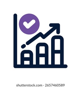 ícone de dois tons de gráfico. Ícone vetorial moderno e elegante para sites, aplicativos móveis, materiais de marketing e design corporativo. Totalmente dimensionável e pronto para uso.