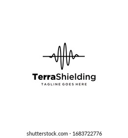 The graph of the electric wave continues to move up and down  logo design