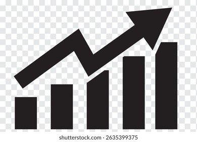Graph enhancing and falling icon. Vector graph with black, green and red arrows. Graph with increase and decrease report.