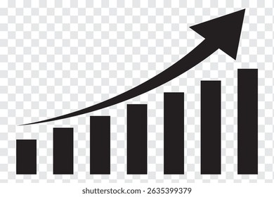 Graph enhancing and falling icon. Vector graph with black, green and red arrows. Graph with increase and decrease report.