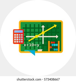 Graph and Equation as Algebra Concept Icon