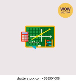 Graph and Equation as Algebra Concept Icon