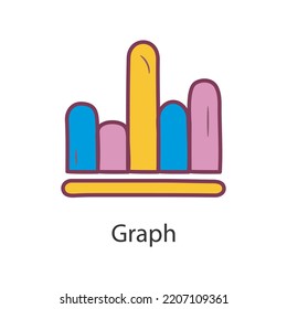 Graph Filled Outline Icon Design illustration. Data Symbol on White background EPS 10 File
